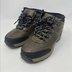 Ozark Trail Youth Boys 13 Brown Black Hiking Ankle Boots Shoes Lace Up